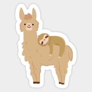 Adorable Sloth Laying on a Llama Sticker